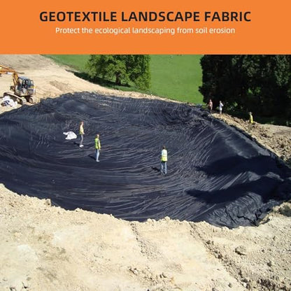 GAOMON Geotextile Landscape, 4ft x 50ft & 6oz Geotextile Fabric, PP Drainage 350N Tensile Strength & 440N Load Capacity, for Driveway & Road Stabilizationr, Erosion Control, French Drain - size: 4FT*50FT-6.0OZ