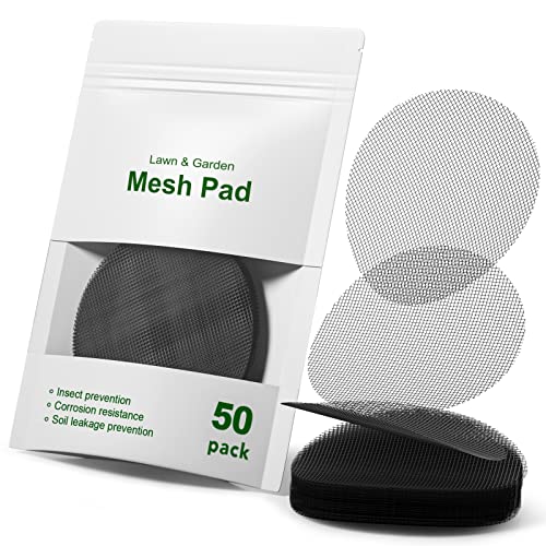 LE TAUCI Plant Pot Hole Mesh Pads, 4-Inch Round, 50-Pack - size: 4*4 inches