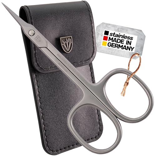 3 Swords Germany - brand quality STAINLESS STEEL INOX CURVED CUTICLE TOWERPOINT SCISSORS (1 PIECE) with case for manicure pedicure - nail care by 3 Swords - Made in Germany - color: Cuticle Towerpoint Scissors