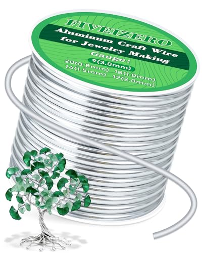 FIVEIZERO 9 Gauge Wire Aluminum Craft Wire,33ft Sliver Jewelry Wire | Bendable Metal Wire;3mm Wire for Jewelry Making,Wire Wrapping,Floral Sculptures,Clay & Christmas Ornaments Crafting - size: 9 Gauge