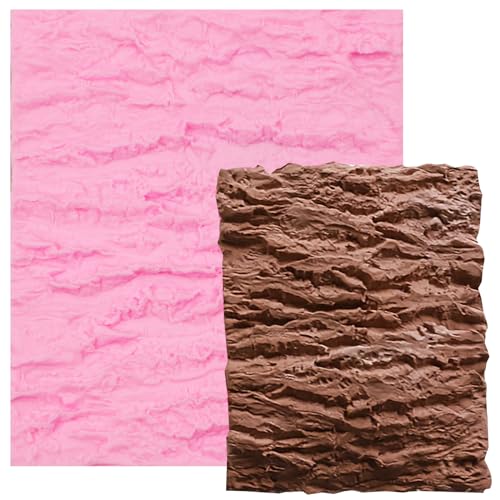 Large Bark Silicone Mold Tree Bark Texture Impression Lace Fondant Molds for Cake Decoration Candy Cupcake Topper Cake Polymer Clay Crafts Epoxy Resin - color: CRR-70
