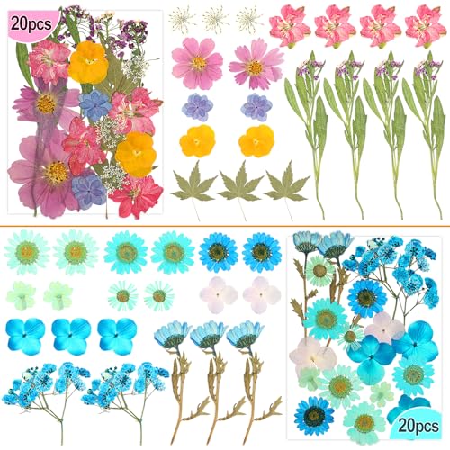 120 PCS Real Pressed Flowers, Natural Dried Pressed Flowers for Resin, Dried Florals Dry Flowers Leaves Kit with Tweezers for Scrapbooking DIY Art Crafts, Mother’s Day Birthday Gift - size: 120 Pcs Pressed Dried Flowers with Tweezers