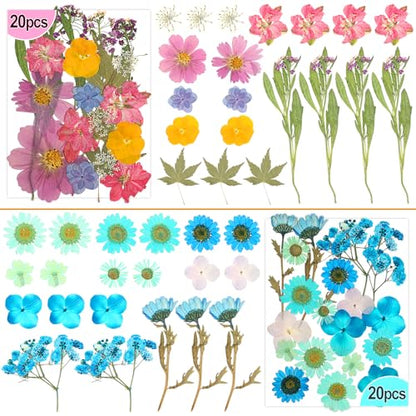 120 PCS Real Pressed Flowers, Natural Dried Pressed Flowers for Resin, Dried Florals Dry Flowers Leaves Kit with Tweezers for Scrapbooking DIY Art Crafts, Mother’s Day Birthday Gift - size: 120 Pcs Pressed Dried Flowers with Tweezers