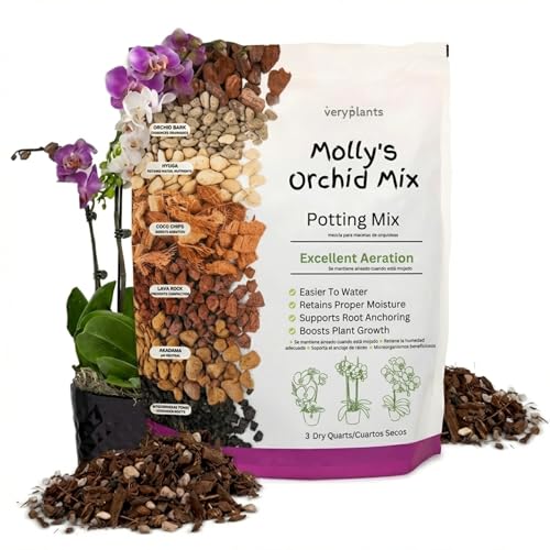 Molly's Orchid Potting Mix Chunky Soil-Free for Indoor Orchids 3 Dry Quarts - size: 3 Dry Quarts, style: Orchids