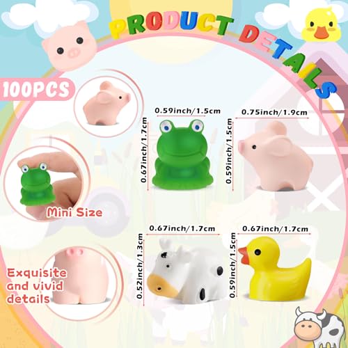 Marsui 100 Pcs Miniature Animals Resin Mini Frogs Horse Ducks Flamingos Cows Pigs Figurines DIY Miniature Garden Accessories Fairy Dollhouse Aquarium Potted Crafts for Home Decor (Little Animals)