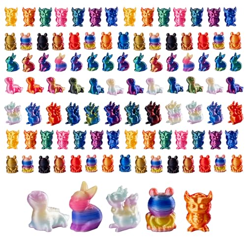 150Pc Mini 3D Printing Resin Animal Figurines, 3D Printing Technology, mini Animal Ornaments, Bonsai, Garden, car Decoration, DIY - style: 150pc-3d animals