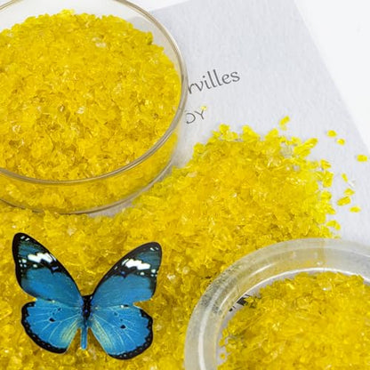 Yellow Fine Crushed Glass for Resin Art & Crafts - color: Yellow