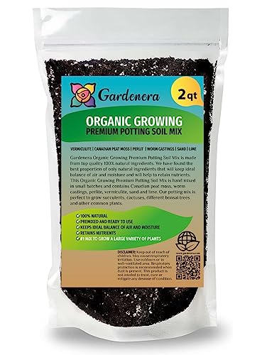 Organic Plant Growing Medium by Gardenera - Create an Environment for Optimal Plant Development - 2 QUARTS - size: 2 Quart Bag, style: ORGANIC Growing Medium