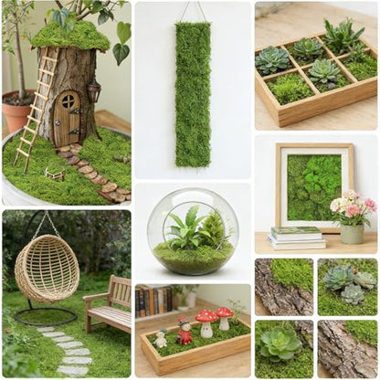 Fake Moss Mat 39" x 39" Artificial Moss Rug Indoor Light Green Faux Moss Sheet for DIY Crafts Planters Fairy Garden Table Centerpieces Wedding Party Patio Decor 100x100cm Cuttable & Washable