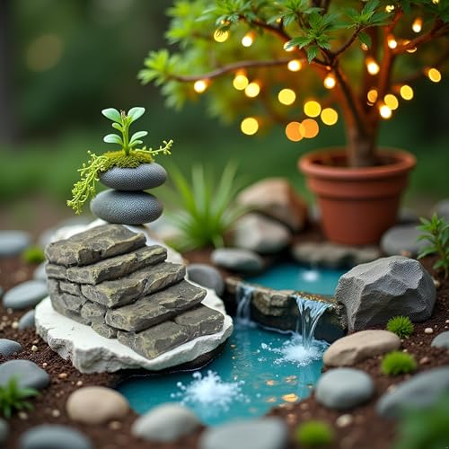 Jowxsx Miniature Resin Bridge Stair Stone Straight Bridge Stairs Stone Steps Garden Fairy Ornament Flower Pot Plant Micro Landscaping Outdoor Statues Garden Outdoor Decor Sculptures and Statues