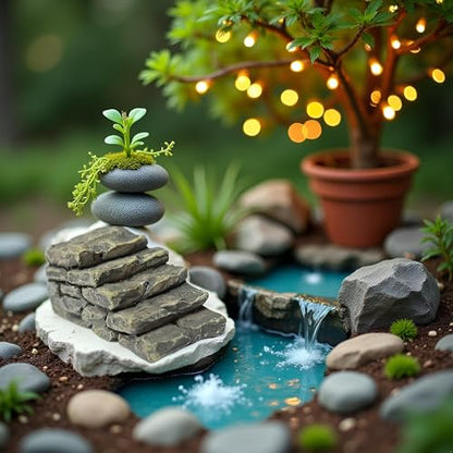 Jowxsx Miniature Resin Bridge Stair Stone Straight Bridge Stairs Stone Steps Garden Fairy Ornament Flower Pot Plant Micro Landscaping Outdoor Statues Garden Outdoor Decor Sculptures and Statues
