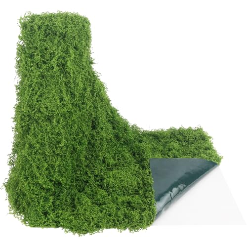 ACRYCS Fake Green Moss Roll Table Runner Faux Moss Adhesive Fairy Garden Grass 12" x 71" Artificial Moss for Indoor Plants Wall Crafts DIY Table Centerpieces Fairy Woodland Floral Wedding 30x180cm - color: Dark Green-12" X 71"/30x180 Cm