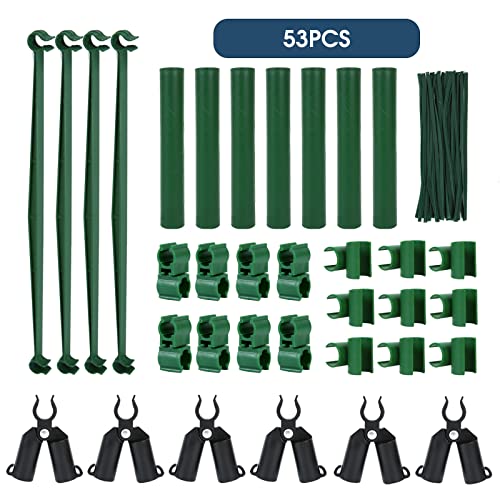 NANOPRETTY Adjustable Garden Stakes Connectors for 0.43" Rods - size: Accessorie Kit-0.43 Inch