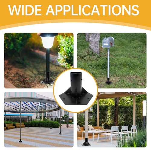 3 Inch Light Pole Base, Outdoor 10-Inch Pier Mount Post Light Base