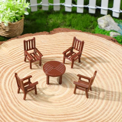 TOYANDONA Mini Table Chair Set 4 Sets Dollhouse Furniture Miniature Table and Chairs for Playhouse Decor Doll House Accessories Mini House Living Room Model 0.78 X 0.78 X 0.55 in