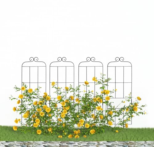 4 Pack 31'' Plant Trellis for Climbing Plants Indoor & Outdoor, Metal Trellis for Potted Plants, Plant Support for Houseplant, Vines, Pothos, Rose, Ivy, and Flowers, Black - size: 31in/4Pack