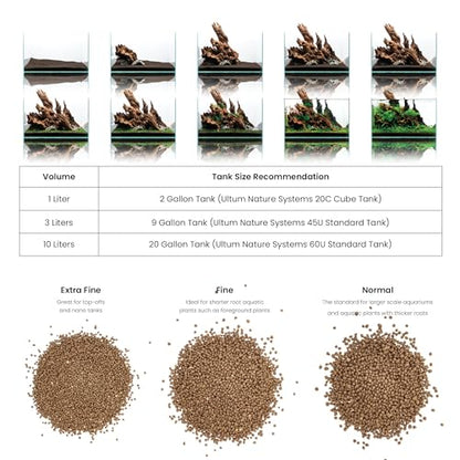 Ultum Nature Systems Controsoil - Freshwater Aqua Soil Substrate for Fish, Shrimp, Live Plant Propagation and Aquascaping - 6.8pH Low Ammonia, Volcanic Ash - Brown, Extra Fine (3 Liter) - color: Brown - Extra Fine, size: 3 Liters (2.7 kg)