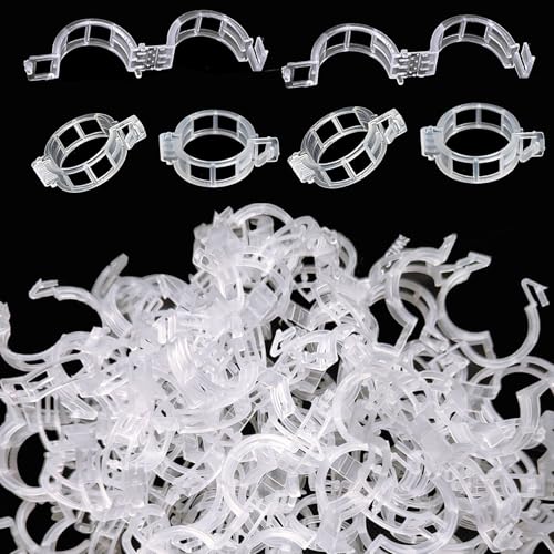 50pcs Plastic Support Clips - Tomato Clips for String Trellis, Grape Vine Clips for Garden Netting Climbing Plants, Secured Plastic Plant Clip for Fixing Stem and Vine (50, White)