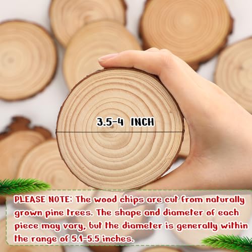 Giegxin 15 Pcs Unfinished Wood Slices for Centerpieces Baby Shower Wedding Party Centerpieces Woodland DIY Circles Crafts Wedding Table Decor Ornament(3.5-4 Inch) - size: 3.5-4 Inch