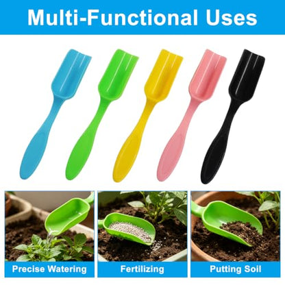 Plastic Mini Gardening Shovel Spoons Soil Scoops, Colorful, 10 Pcs | For Planting, Digging, Transplanting Succulents, Potted Flowers, or Milk Powder, Lightweight, Easy to Clean