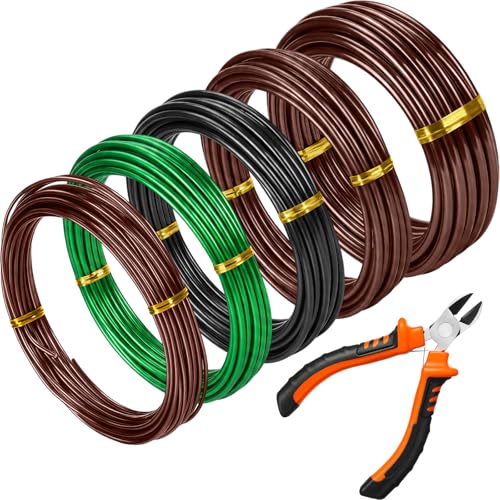 Mudder 5 Roll Bonsai Training Wire Aluminum 2/2.5/3/4/6mm Colorful - color: Colorful, size: 2/2.5/3/4/6mm