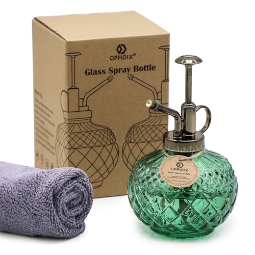 OFFIDIX Glass Plant Mister Indoor Green Small Fine Mist Spray Bottle 10 OZ - color: A-dark Green