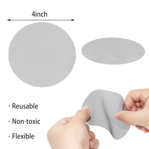 Mini Skater Plant Pot Mesh Drainage Screens Round Flower Pot Hole Cover Mesh Pads for Houseplant Outdoor Planters Succulents Bonsais Pots Eye Mesh Mats to Keeps Soil from Draining Out (50, 4 Inch)