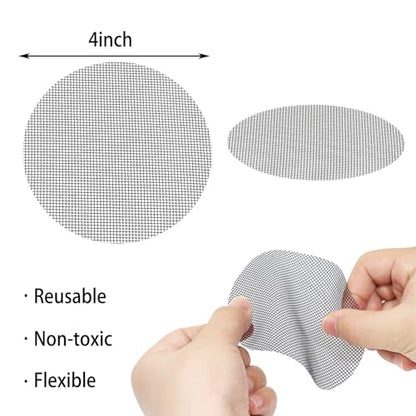 Mini Skater Plant Pot Mesh Drainage Screens Round Flower Pot Hole Cover Mesh Pads for Houseplant Outdoor Planters Succulents Bonsais Pots Eye Mesh Mats to Keeps Soil from Draining Out (50, 4 Inch)