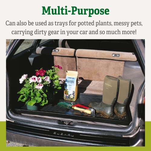Gardener's Supply Company Jumbo Boot Tray | Multi-Purpose All Weather Waterproof Indoor and Outdoor Shoes Mat Made with Recycled Plastic | 43-1/4" L x 21-2/3" W x 2" D - size: 43.3" x 21.7" x 2" (1-Pack)