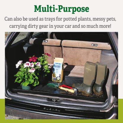 Gardener's Supply Company Jumbo Boot Tray | Multi-Purpose All Weather Waterproof Indoor and Outdoor Shoes Mat Made with Recycled Plastic | 43-1/4" L x 21-2/3" W x 2" D - size: 43.3" x 21.7" x 2" (1-Pack)