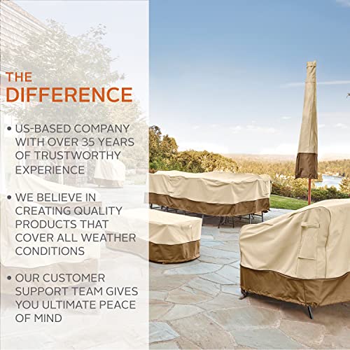 Classic Accessories Veranda Water-Resistant 108 Inch Rectangular Patio Bar Table & Chair Set Cover, Patio Covers for Outdoor Furniture - size: 108"L x 82"W x 34"H