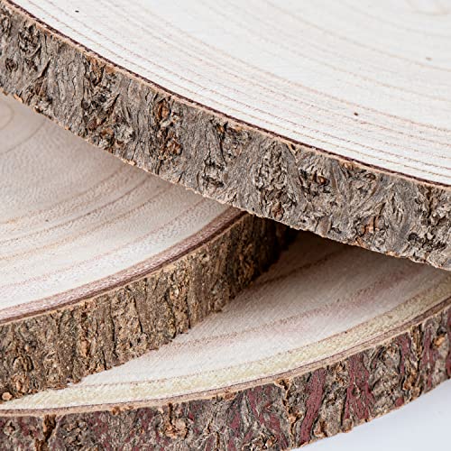 Maputune 8 Pcs 9-10 in Large Unfinished Wood Slices for Centerpieces, Natural Rustic Wooden Plate for DIY Craft, Round Wood Chips for Signage Painting Wedding Party Christmas Decor - size: 9-10 IN, 8pcs