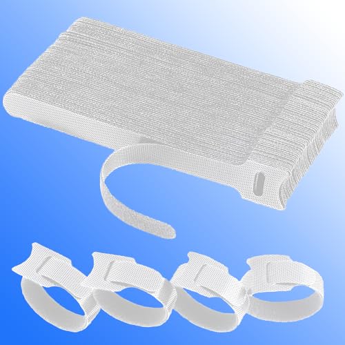 California JOS 60 PCS 6 Inches Reusable Cable Ties, Wire Ties, Cord Organizer, Cable Organizer, Adjustable Cable Management - White - color: White