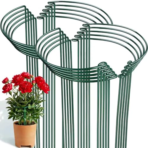Thealyn 20 Pack Plant Support Stakes, 10" x 24" Peony Cages and Supports - size: 20Pack 10"x24"