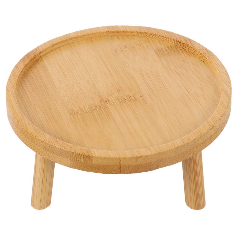 DOITOOL Wooden Indoor Plant Stand 4.33 Inch Flowerpot Tray Lightweight Decorative Plant Stool for Succulents Vase Display Shelf for Home Tabletop - size: 10.00X10.00X7.50CM
