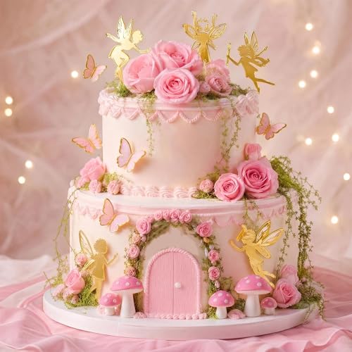 Fairy Cake Topper, First Birthday Cake Decoration | Fairy Garden Birthday Baby Shower Spring Party Decor Favors Supplies