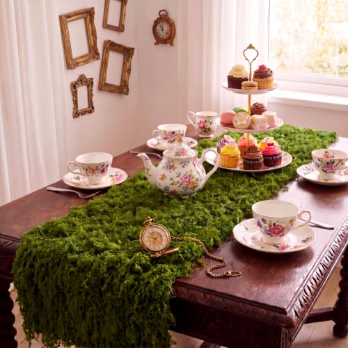 Zeyune 2 Artificial Moss Table Runner Party Decor 12 x 71'',Green - color: Green
