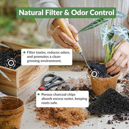 Old Potters Premium Horticultural Charcoal Chips, Natural Soil Amendment for Areation and Healthy Microbe and Plant Growth. (24 Quarts)