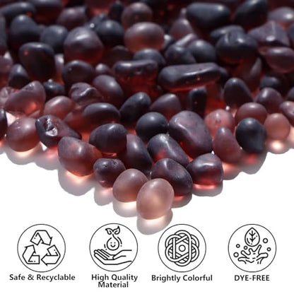 QYGL Sea Glass Stones - 0.9LB Purple Frosted Glass Pebbles Gemstones - color: Purple