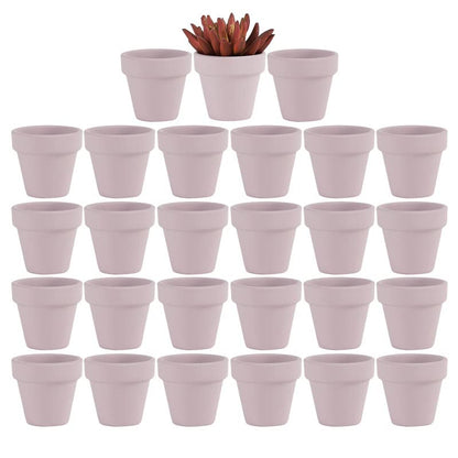 Yishang 27 pcs Small Mini Pink Clay Pots, 2 inch Terracotta Pot Clay Ceramic Pottery Planter,Cactus Flower Terra Cotta Pots,Succulents Nursery Pots,with Drainage Hole,Great for Crafts,Wedding Favor - color: Pink