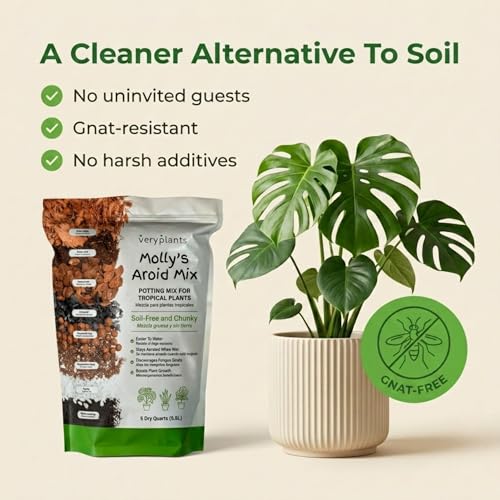 Molly's Aroid Potting Mix, Chunky Soil-Free for Indoor Plants, 5 Dry Quarts - size: 5 Dry Quarts, style: Houseplants & Aroids