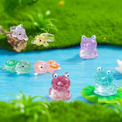ACEBON 102PCS Glow in the Dark Mini Animal Figurines, 46 Styles Cute Resin Animals for Fairy Garden, Terrarium, Aquarium, Decor & DIY Miniature Landscapes