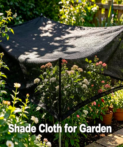 40%-50% Black Shade Cloth for Garden, 10x8FT Sun Block Mesh Tarp | Sun Shade Cover for Plants Cover, Greenhouse, Patio, Vegetables, Chicken Coop, Shade Net for Outdoor Protection - size: 40%-10 FT x 8 FT