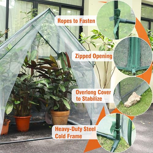 Gardzen Mini Greenhouse with Mesh Cover 36.2"(L) x53.3(W) x66.1(H) - size: 36”(L) x53”(W) x66”(H)