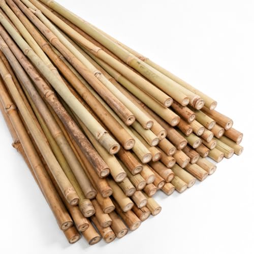 Natural Bamboo Poles, Approx. 93 in / 8 ft, 3/4" Diameter Bamboo Sticks for Plants, Wood Garden Stakes for Tomatoes, Beans, Flowers, Potted Trees and Climbing Plants, 10 Pack - size: 8FT-10PCS