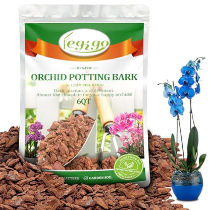 Legigo 6 Quarts Organic Orchid Bark, Orchid Potting Mix, Pine Bark - size: 6 Quarts