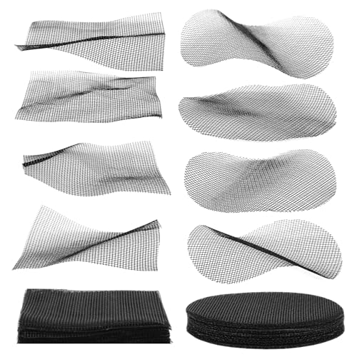 NQEUEPN 50pcs Flower Pot Hole Mesh Pad, 4 Inch Round/Square Flower Pot Mesh Screen Bonsai Bottom Drainage Grid Mesh Plant Pot Screen Mesh Mat for Garden Potted Plants to Prevent Soil Loss