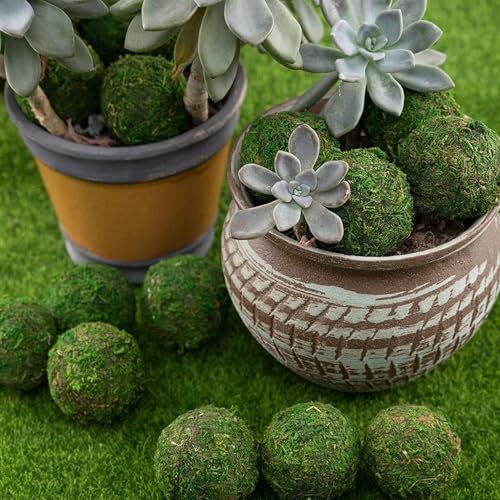 6pcs Moss Balls Decorative Faux Green Dried Artificial Moss Balls for Centerpiece Bowls for Home Garden Wedding Party Decor (3.5"-Set of 6) - size: 3.5"(6pcs)
