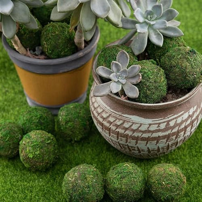 6pcs Moss Balls Decorative Faux Green Dried Artificial Moss Balls for Centerpiece Bowls for Home Garden Wedding Party Decor (3.5"-Set of 6) - size: 3.5"(6pcs)