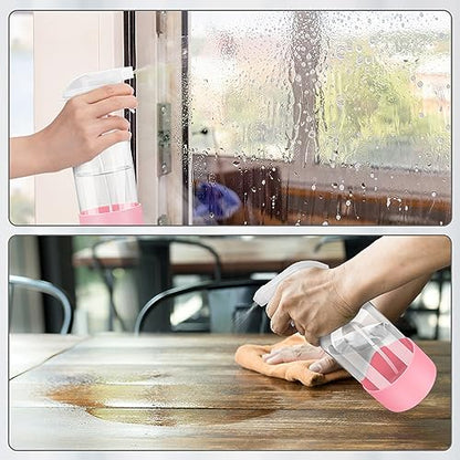 Glass Spray Bottles for Cleaning - 16 oz Spray Bottles with Silicone Sleeve - color: Pink